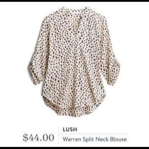 LUSH Warren Split Neck Blouse